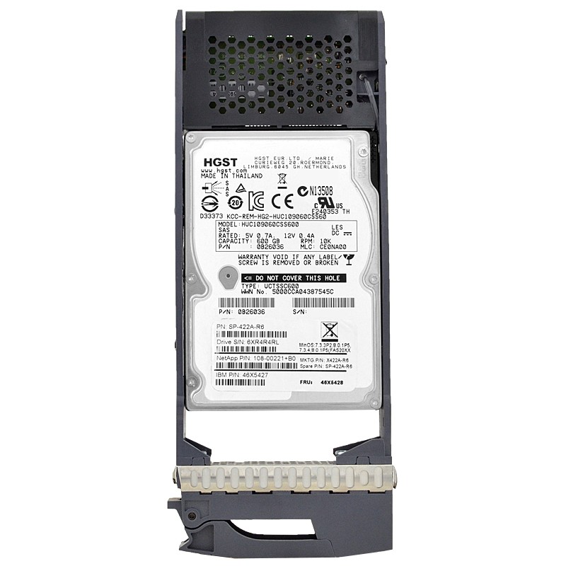 Netapp 108-00221+B0 600gb 10k 64mb SAS 46X5427 Huc109060css600 2.5''