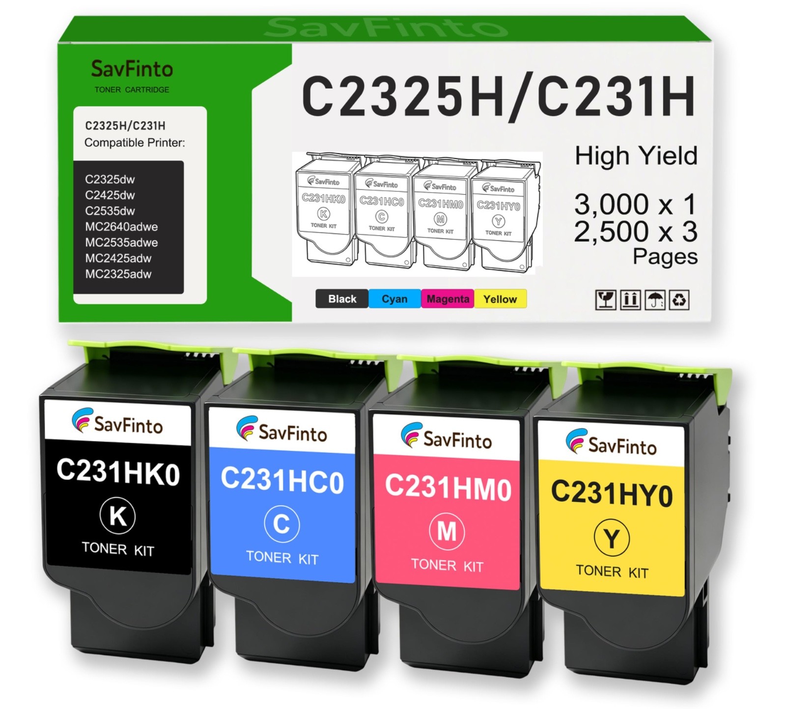 C2325H C231H Toner Cartridge for Lexmark C2325dw MC2325adw C2425dw MC2425adw