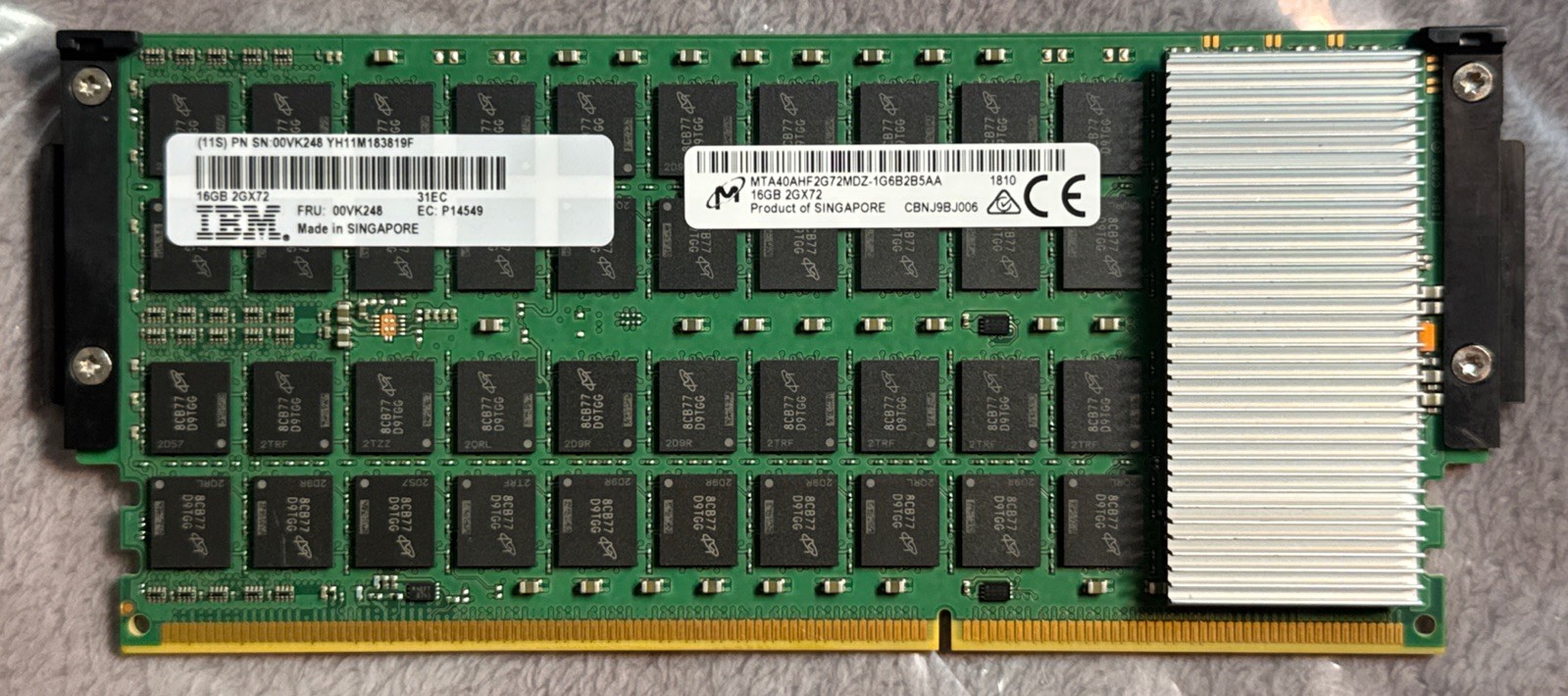 Micron MTA40AHF2G72MDZ-1G6B2B5AA IBM 00VK248 16GB 2Gx72 Server Memory
