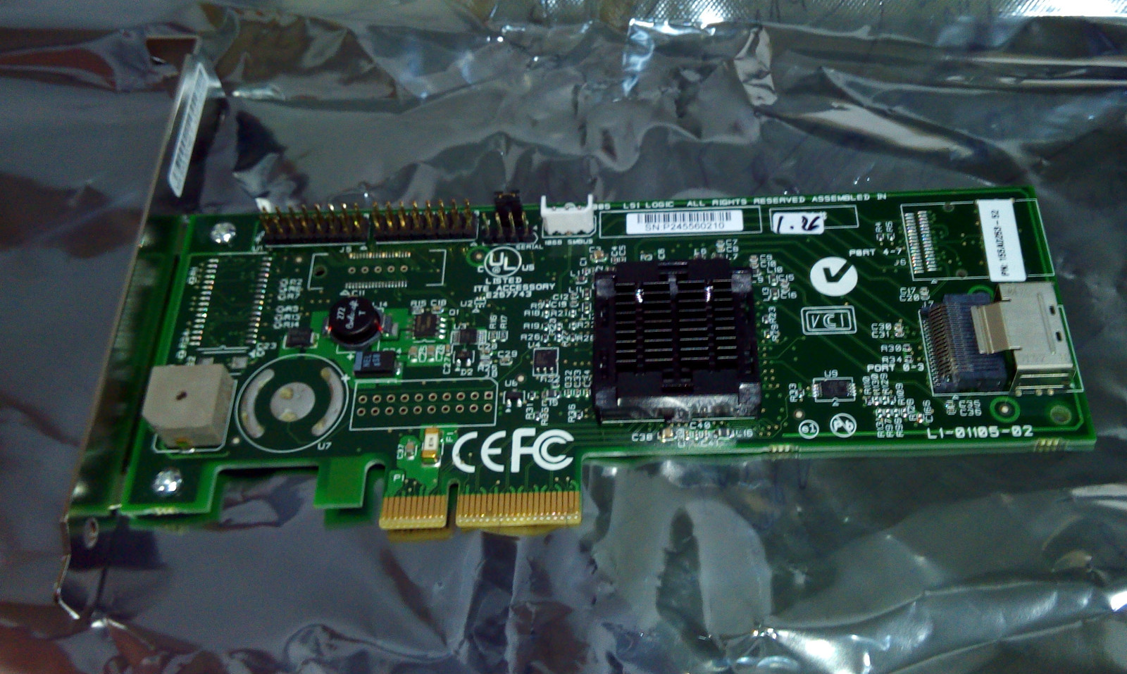 5x LSI Logic MegaRAID SAS 8204ELP 3Gb/s PCIe RAID Controller Card - NEW