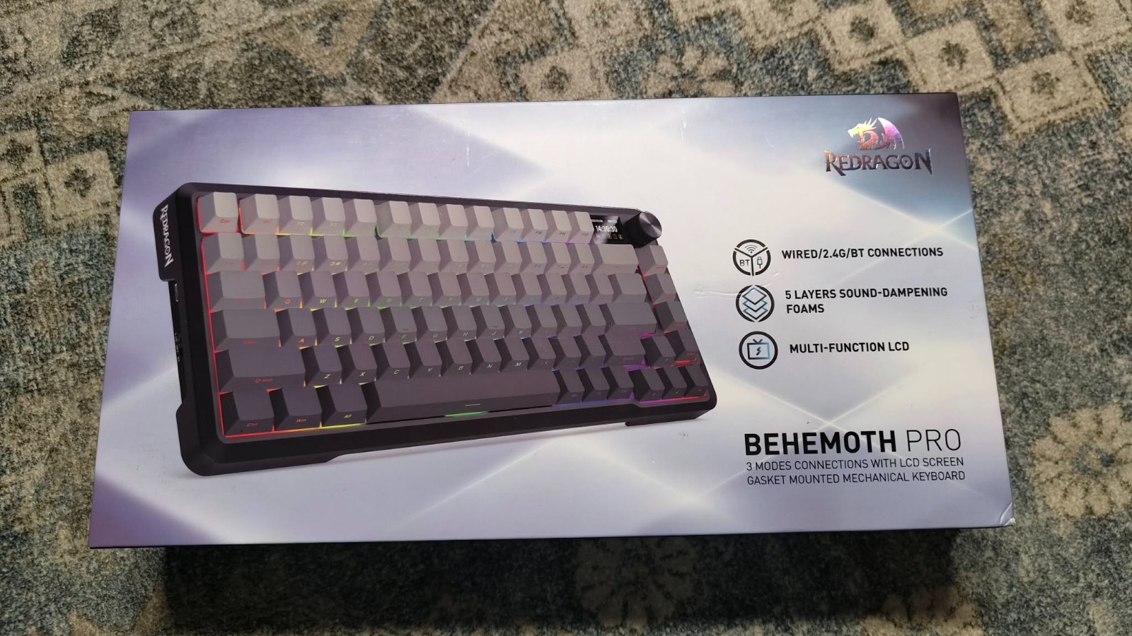 Redragon K724 PRO Wireless RGB Mechanical Gaming Keyboard, 81-Key, PBT Keycaps