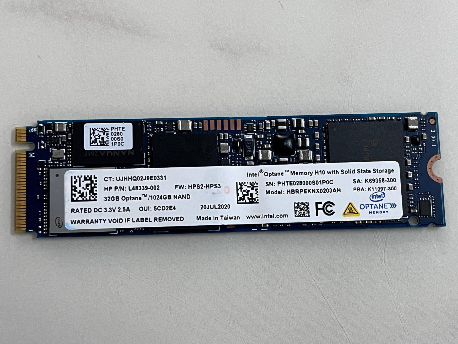 Intel Optane™HBRPEKNX0203AH 1TB SSD M.2 2280 NVMe Memory H10 with 1TB +32GB NAND
