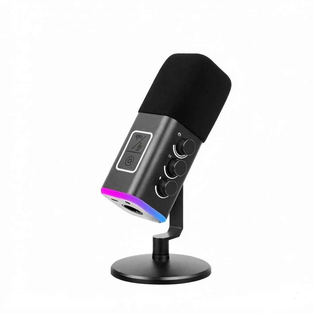 XLR/USB Gaming Microphone for PC,Dynamic Computer Mic for Streaming Podcastin...