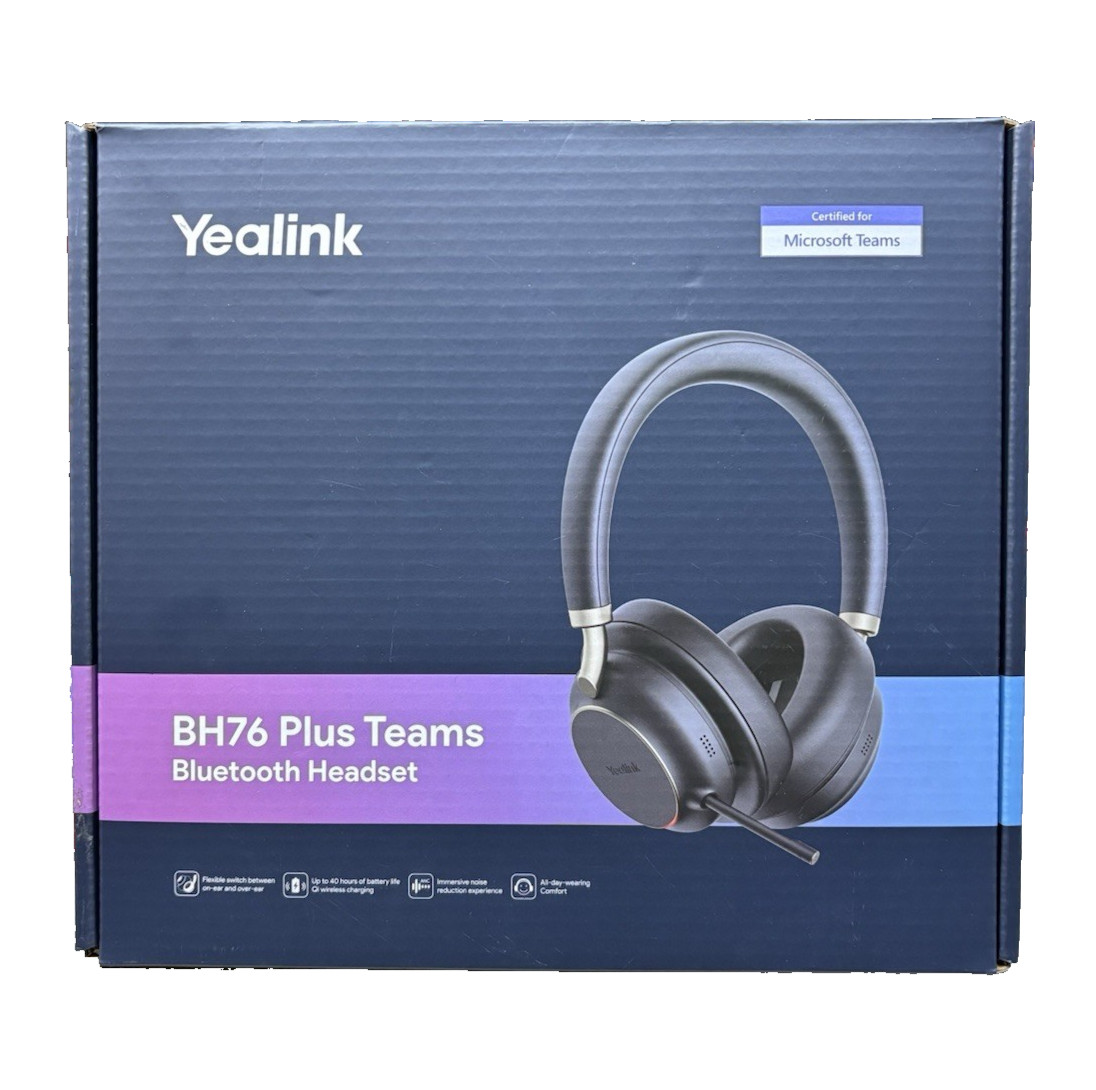 Yealink BH76 Plus Bluetooth Headset Open Box Teams PC Mac ANC Wireless Mic