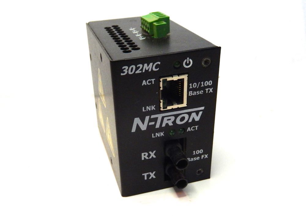Red Lion N-Tron 302MC-ST 10/100BaseTX 10/100BaseFX Copper-Fiber Media Converter
