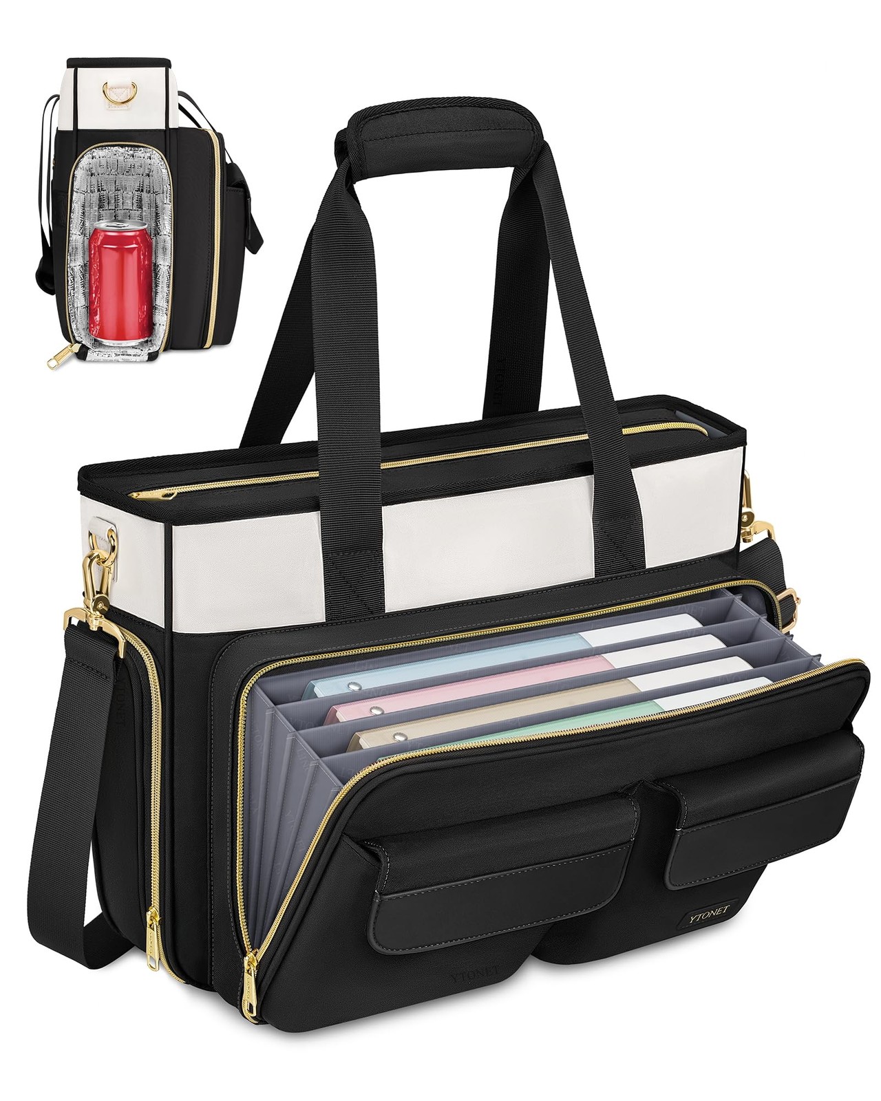 15.6 Inch Teacher Bag for Women, Large Teacher Tote Bag, Black