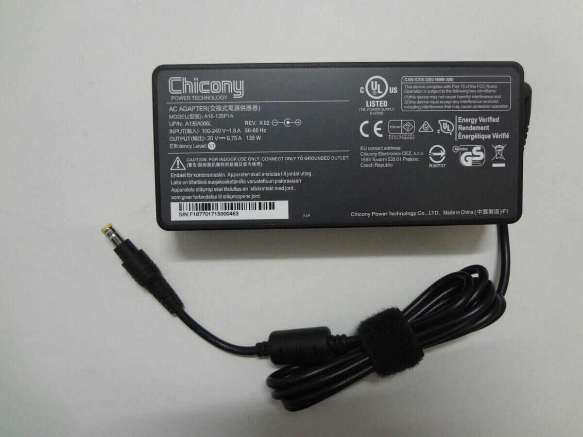 A16-135P1A 135W Chicony 20V 6.75A For MSI GF75 thin 9sc-219fr Genuine AC Adapter