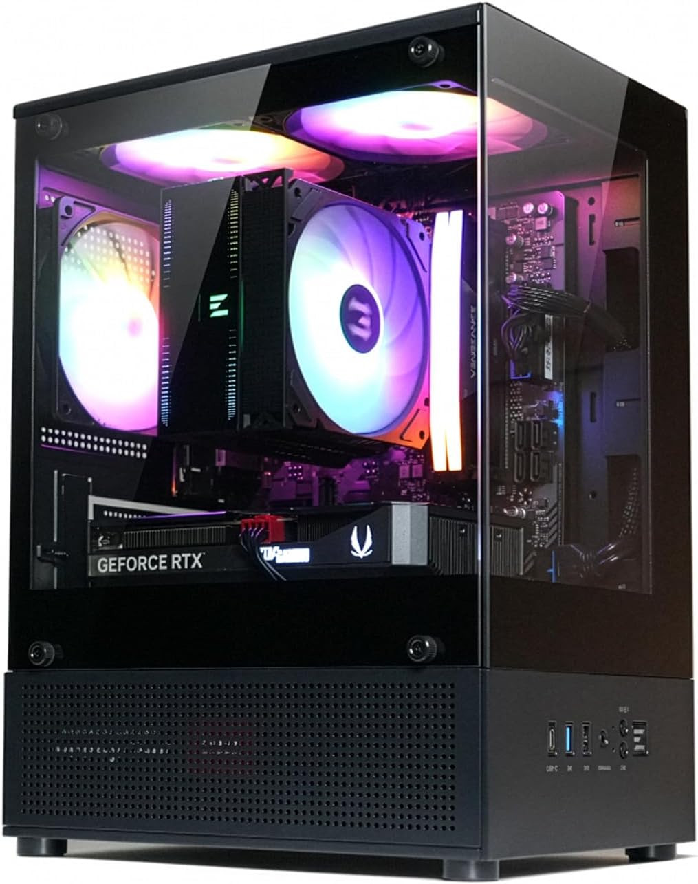 CUBIX-G Micro-Atx MATX Compact Mini Tower Gaming PC Case, Black
