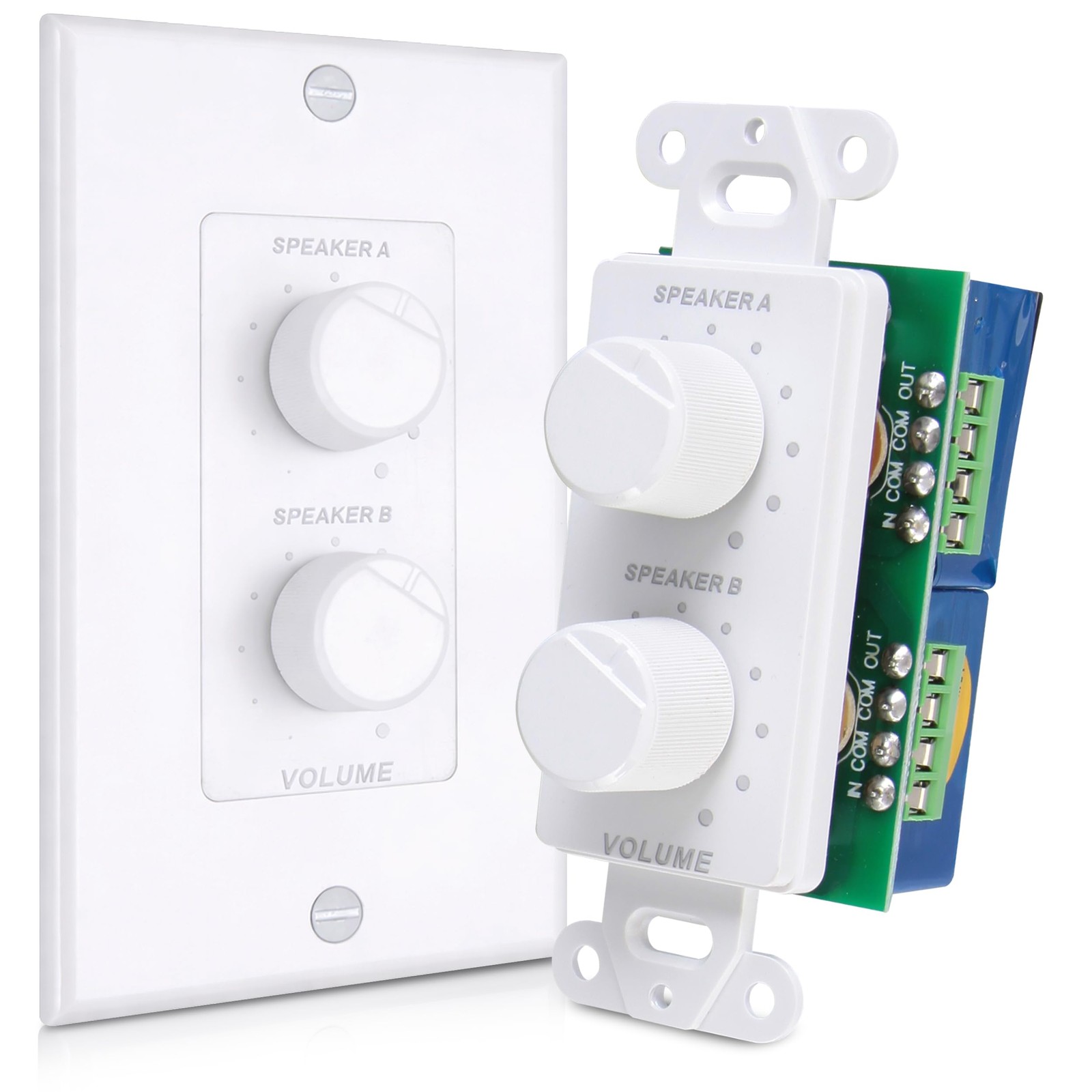 In Wall Speaker Volume Control  Home Audio Smart 2Channel A/B Dual Channel Sp...