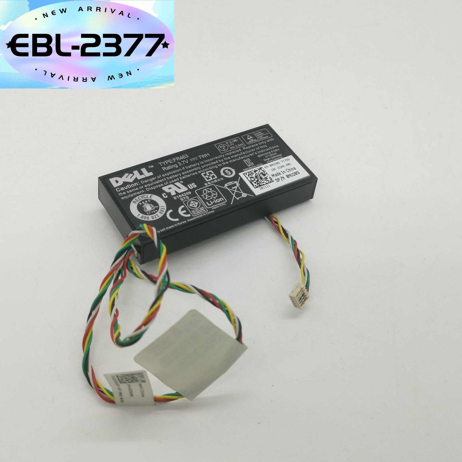 Genuine DELL FR463 Battery 0NU209 NU209 3.7V +Cable for H700 PERC 5i 6i