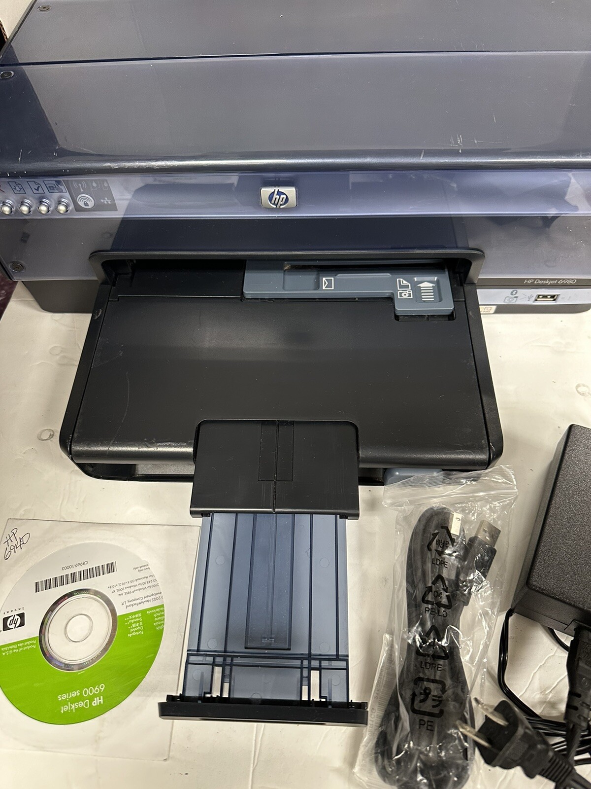 RefurbishedHP Deskjet 6980 Digital Photo Inkjet Printer A4 C8969F w/driver&cord