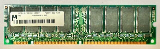 Micron 64MB SDRAM Non ECC PC-100 100Mhz Memory MT8LSDT864AG-10EC7