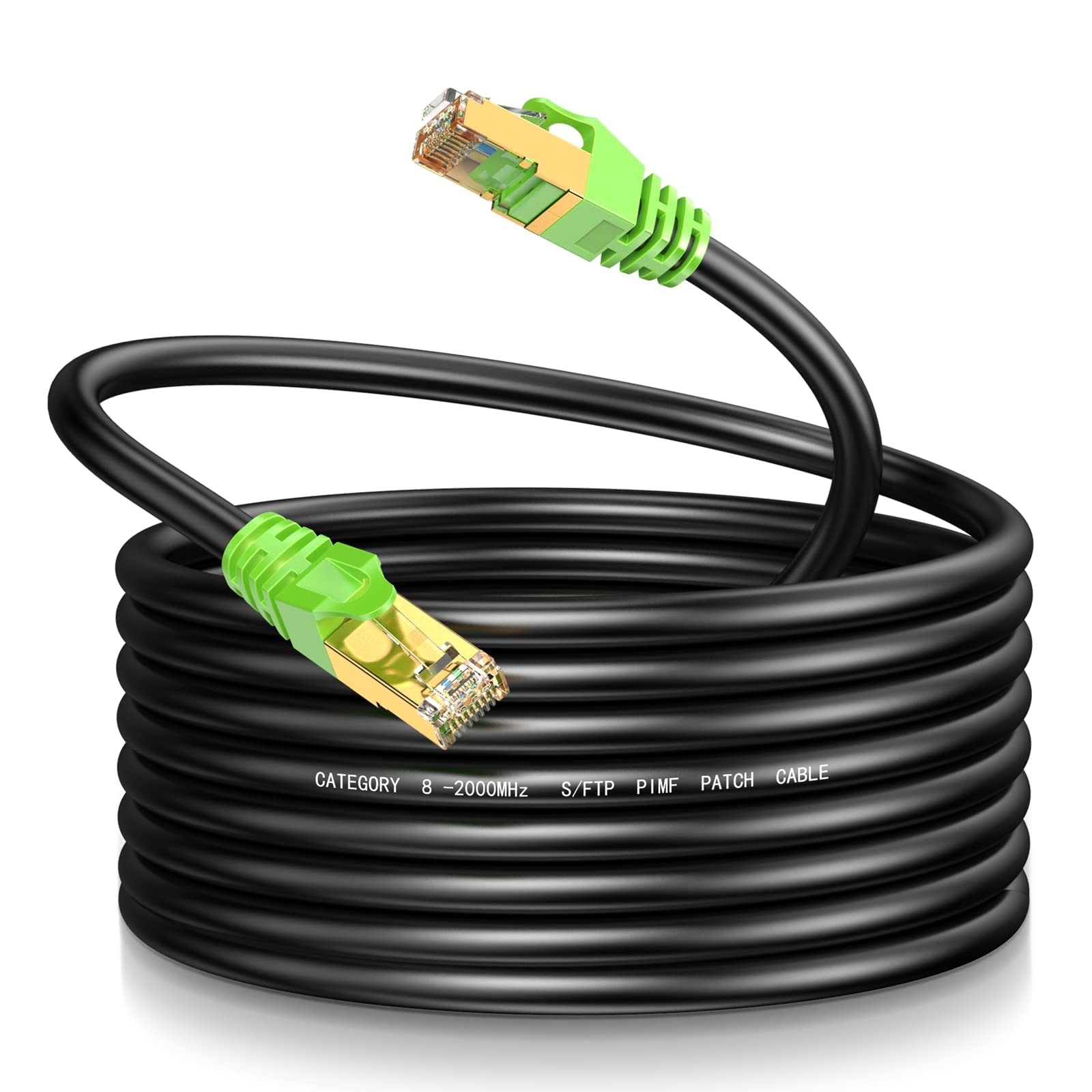 Cat8 Ethernet Cable 300Ft S/FTP Outdoor&Indoor Heavy Duty High Speed Cat8 LAN