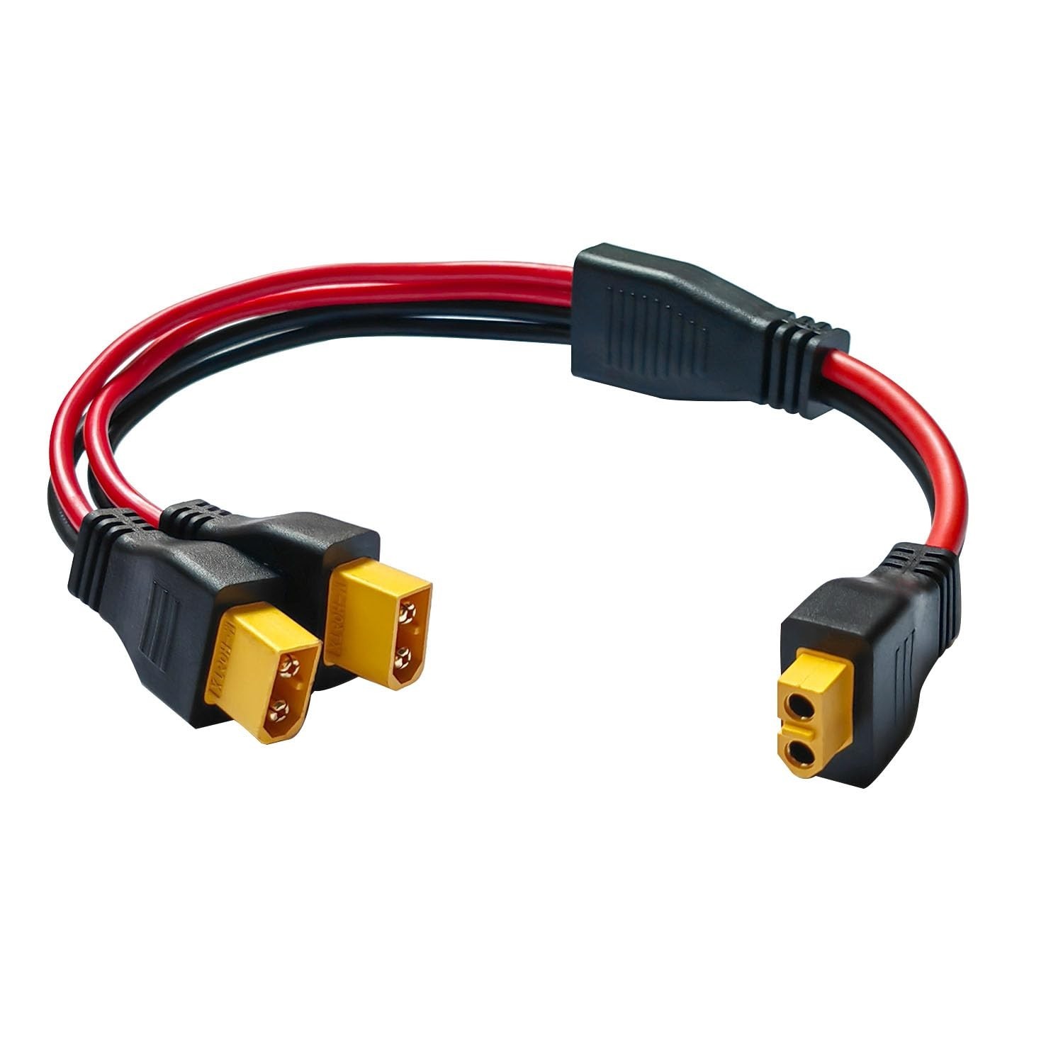 XT60 Y Splitter Cable 10AWG Dual Male Connector Adapter for Drone Solar Power 30