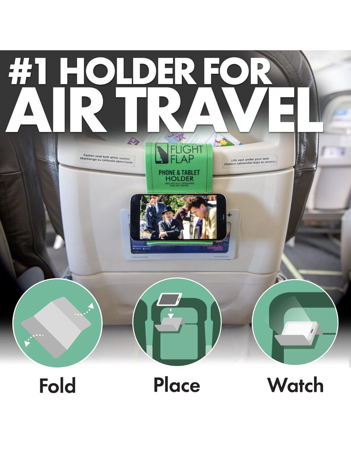 Flight Flap Phone & Tablet Holder Air Travel Flying Traveling B3