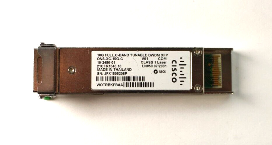 Cisco 10G FULL C-BAND TUNABLE DWDM XFP 10-2480-01 Optical Transceiver