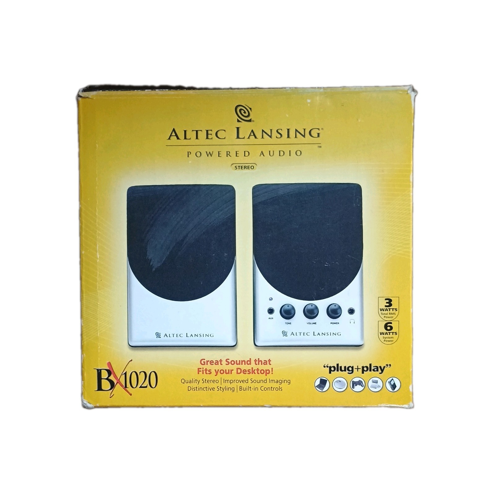 Altec Speakers Lansing Powered Audio Stereo BX1020 Plug Play Computer Games
