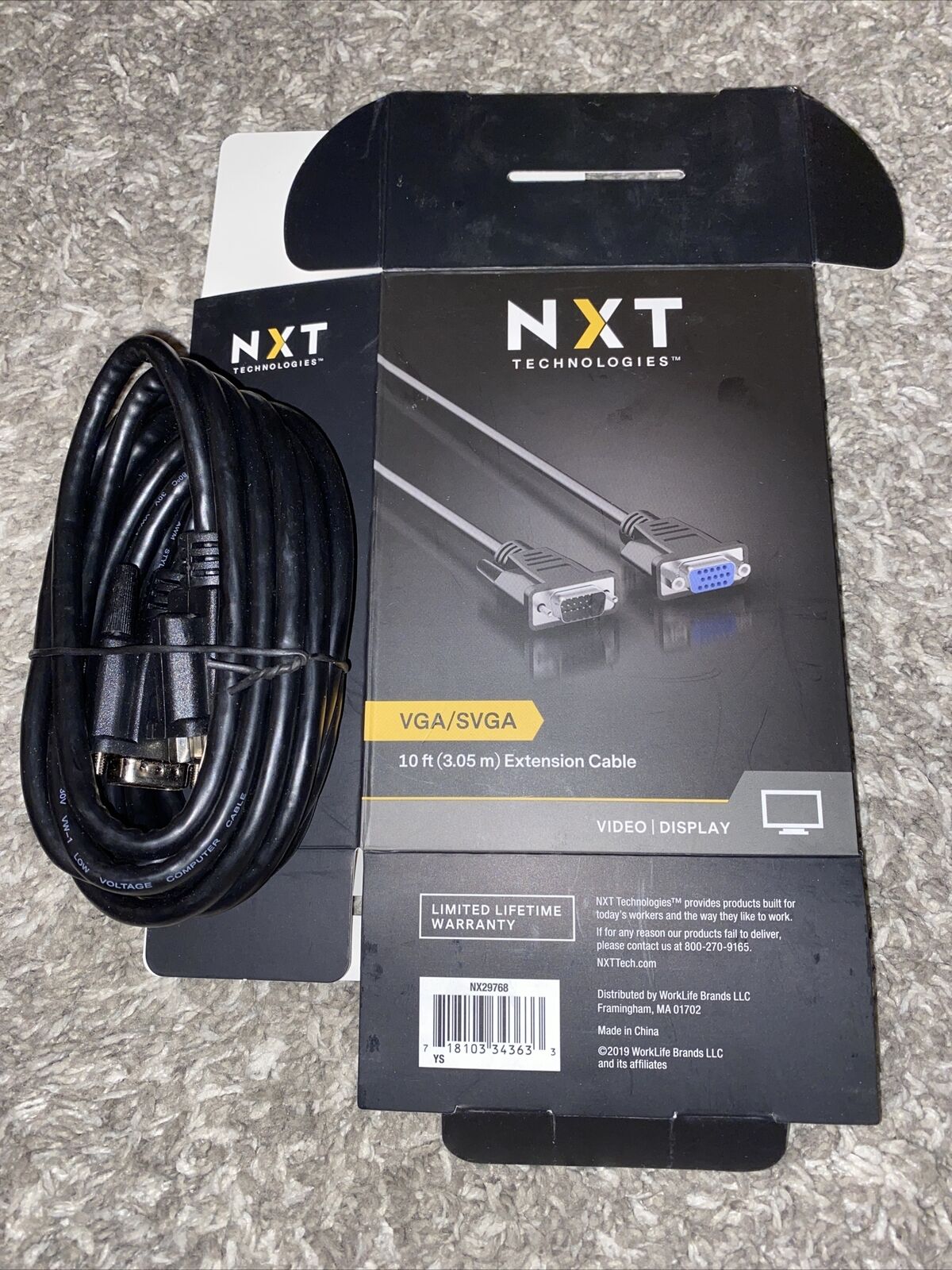 Lot of 29 NXT Technologies 10' VGA/SVGA Cable, Black NX29768 New w/o Box