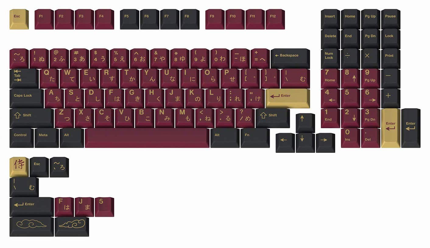 Redsuns GMK Red Samurai Keycap Set for Full-Size Keyboards - Compatible with Che