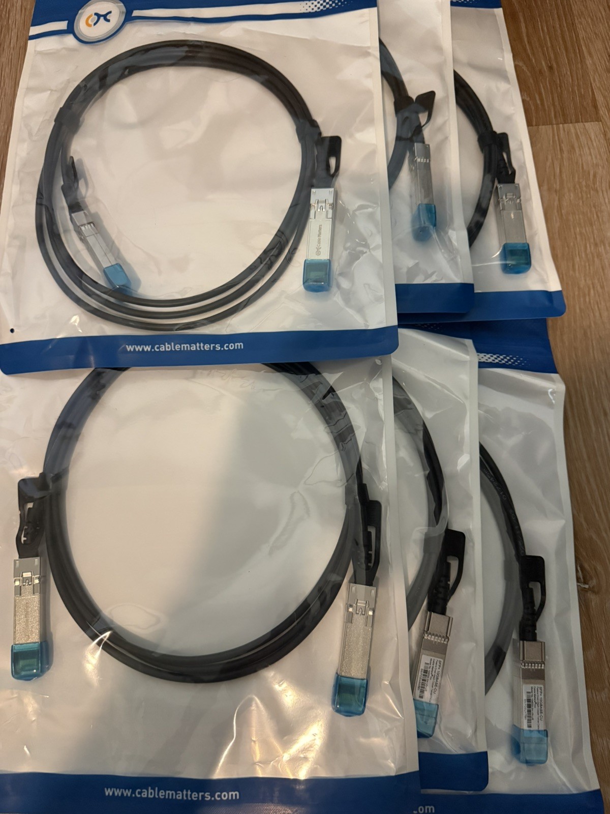 Lot of 6 Cable Matters SFP+ 10GBASE-CU Passive DAC Twinax Cable 2m 10Gb SFP Plus