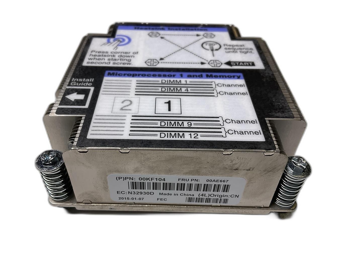 LENOVO REAR CPU1 HEATSINK FOR LENOVO FLEX SYSTEM X240 M5 COMPUTE NODE 00AE667