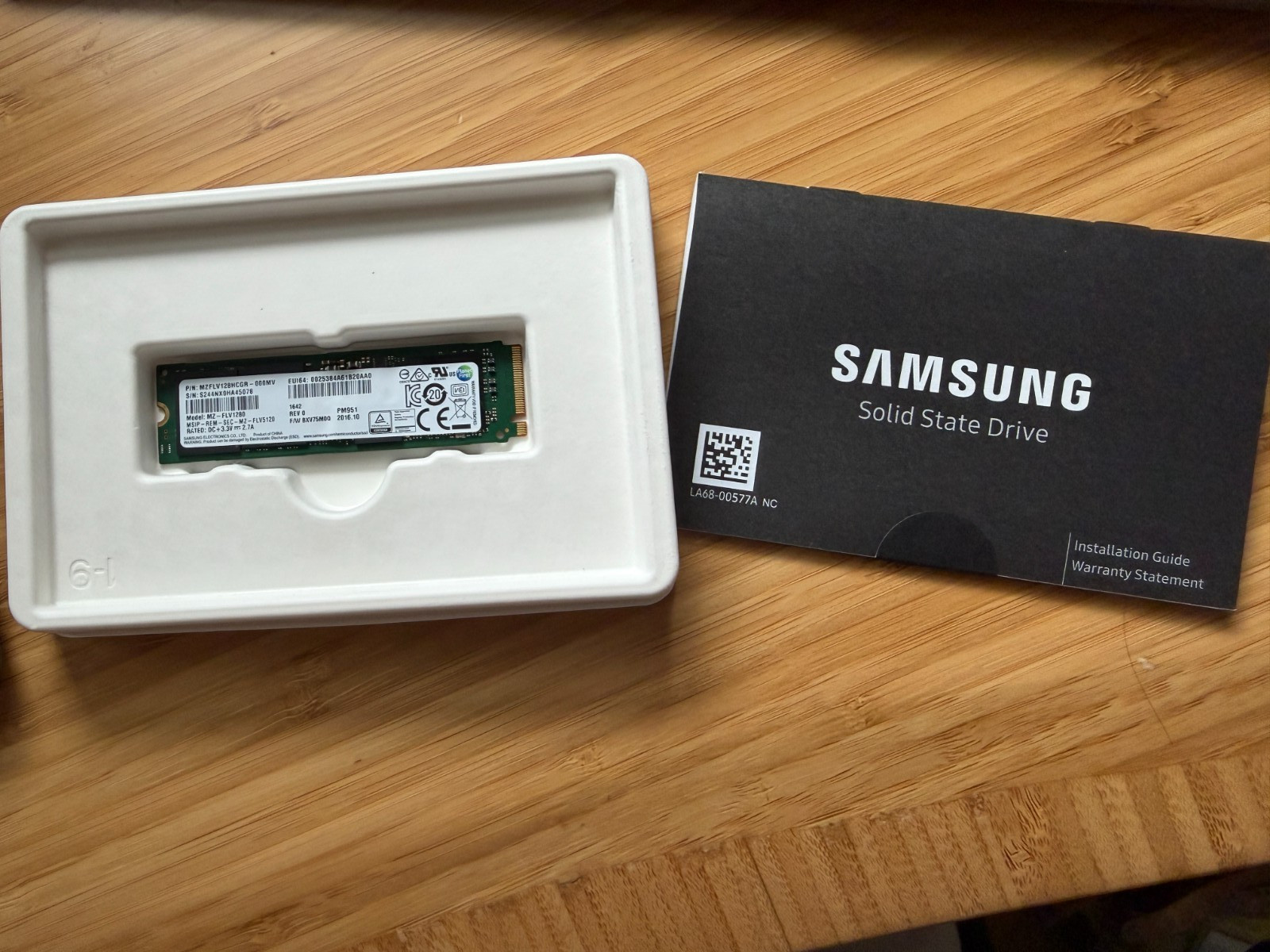 Samsung PM951 MZ-FLV1280 128GB NVMe Drive 100% Health