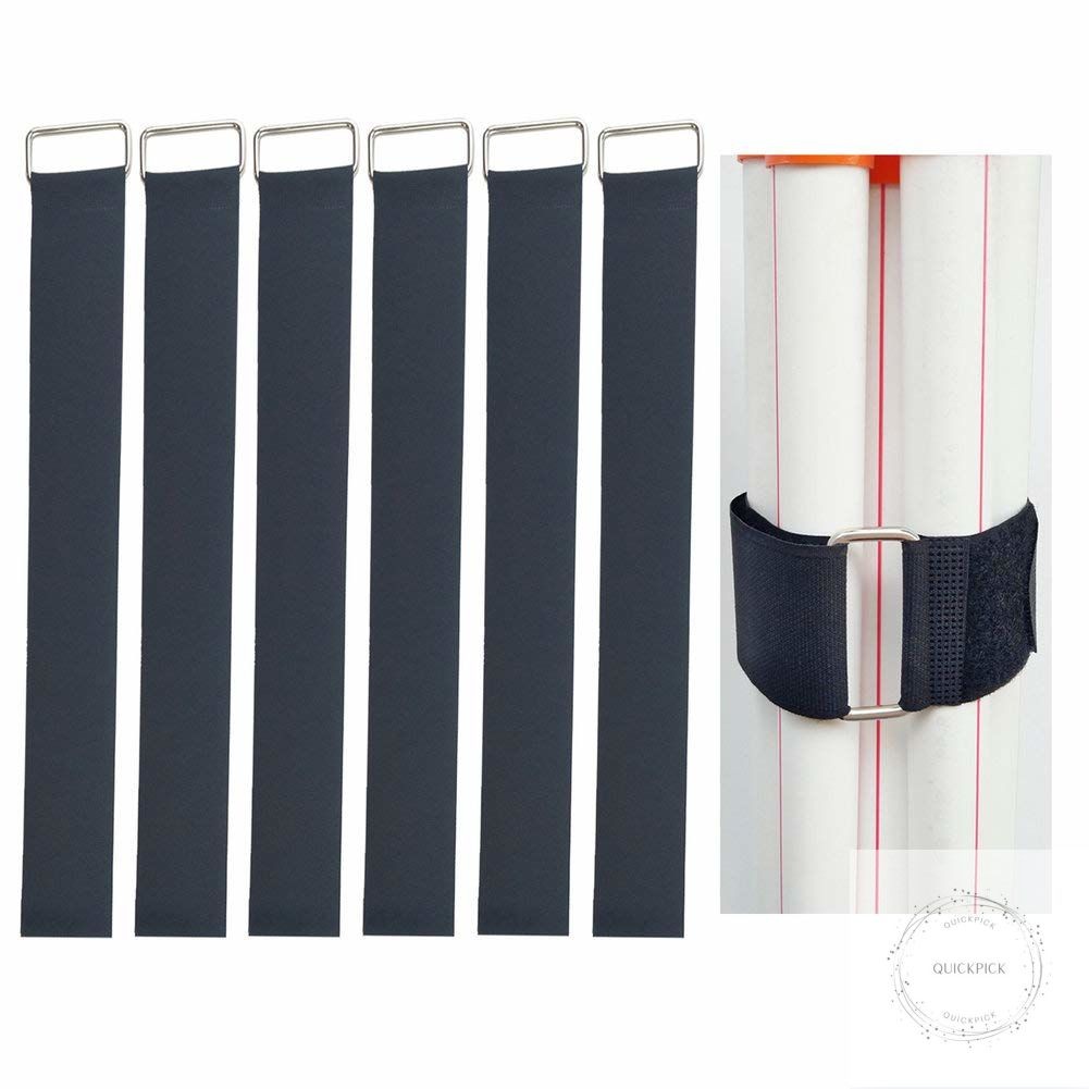 6Pcs 24" x 2" Nylon Heavy Duty Reusable Hook and Loop Cinch Straps, Adjustable