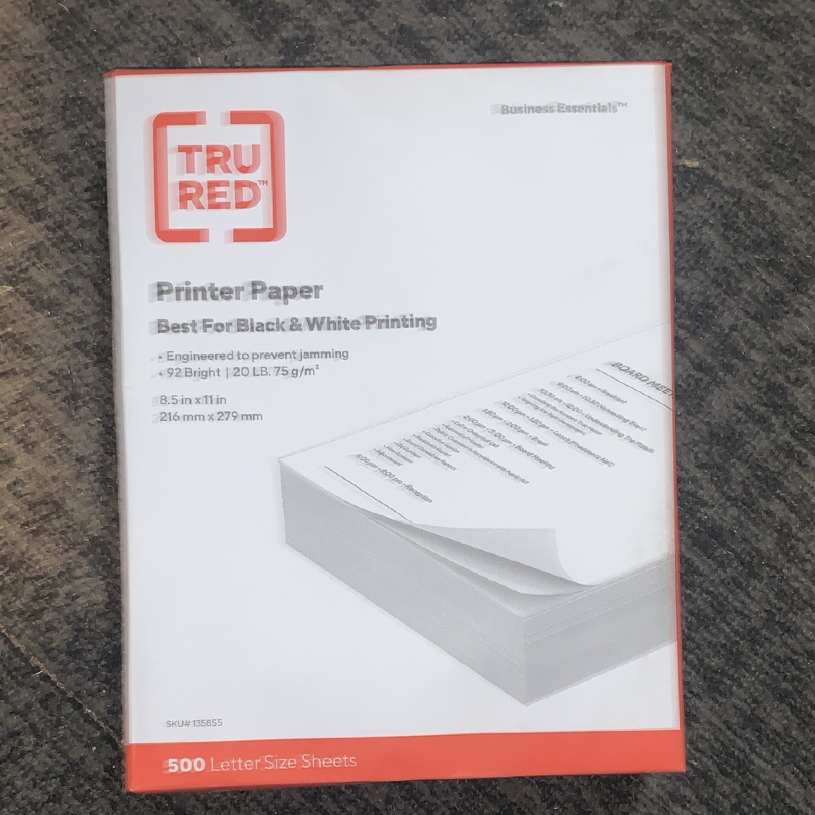 TRU RED Business Essentials Matte White Printer Paper 8.5x11 75gsm 500ct