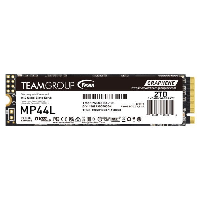 Team Group T-FORCE MP44L M.2 2280 2TB Internal Solid State Drive TM8FPK002T0C101