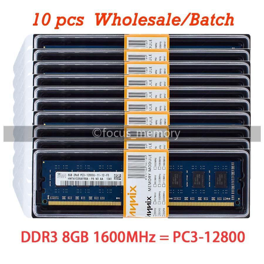 Hynix 10pcs DDR3 8 GB 1600MHz PC3-12800 Desktop RAM DIMM 240pin Wholesale Memory