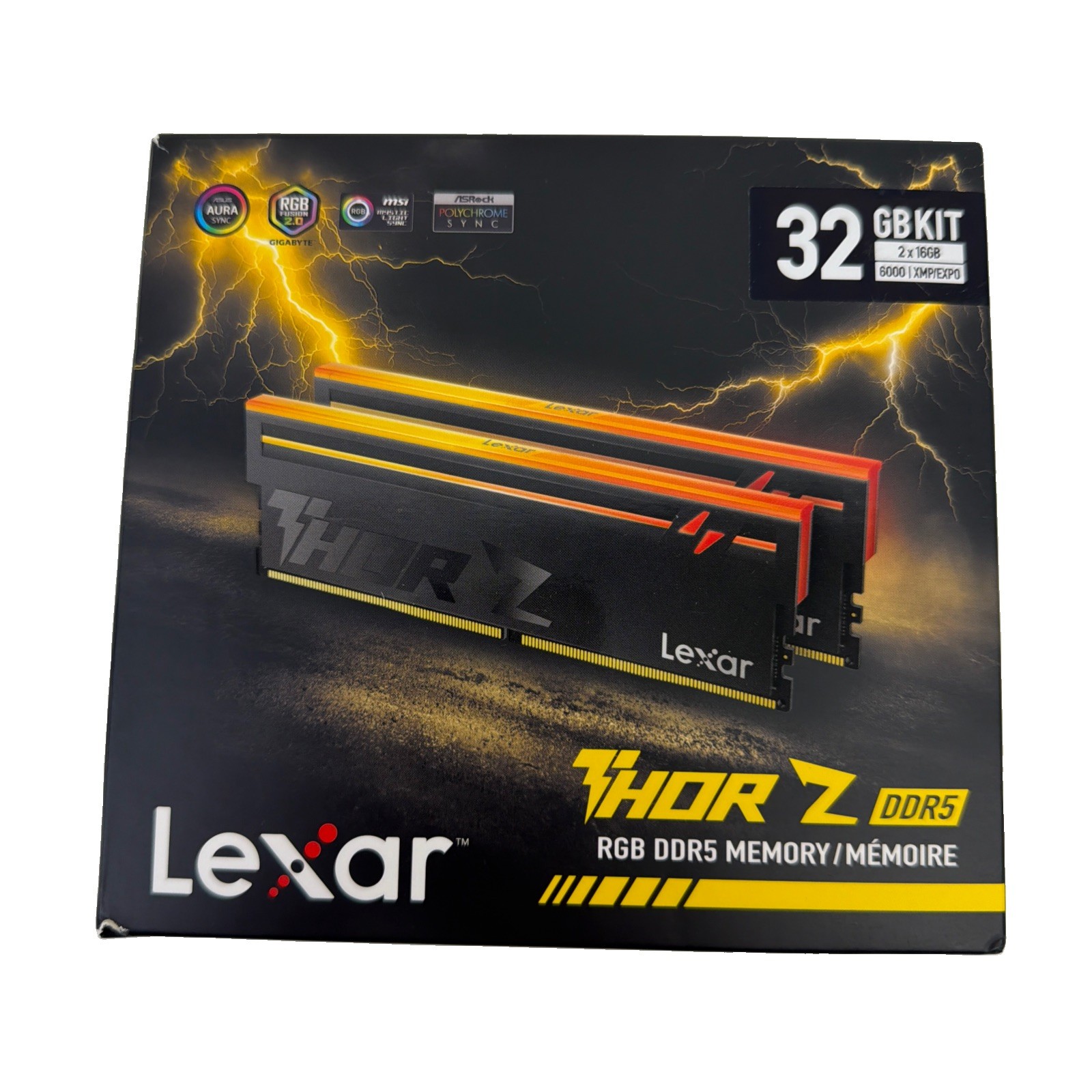 Lexar Thor Z DDR5 RGB 32GB Kit (2x16GB) 6000MHz DIMM Desktop Memory XMP/EXPO