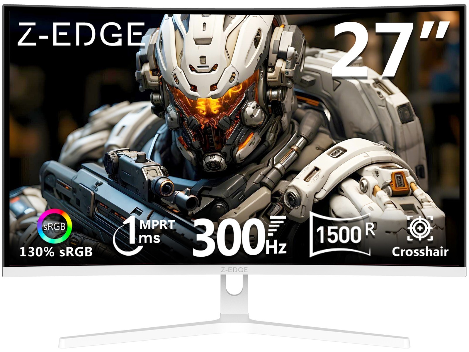 Z-EDGE 27" FHD 300Hz 1ms Ultra Thin Frame Curved Gaming Monitor, 2x HDMI, 2x DP