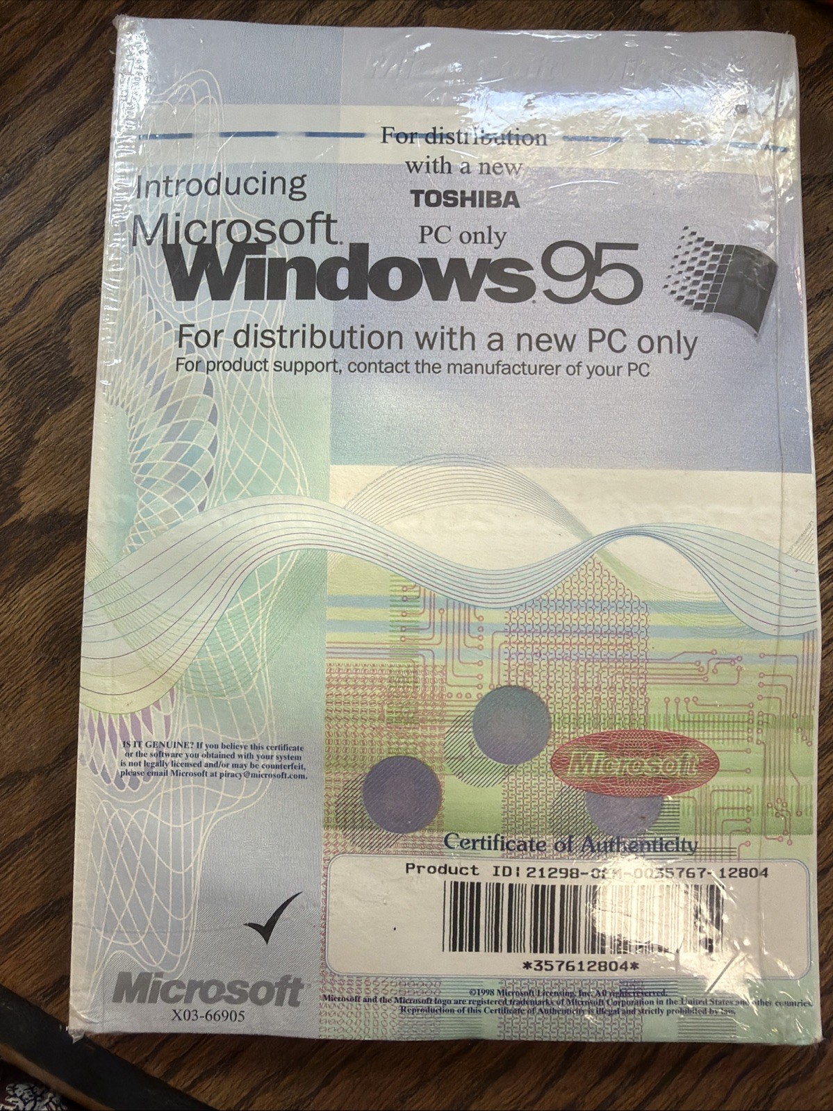 NOS OEM HP Microsoft Windows 95 CD - Sealed with COA Certificate of Authenticity