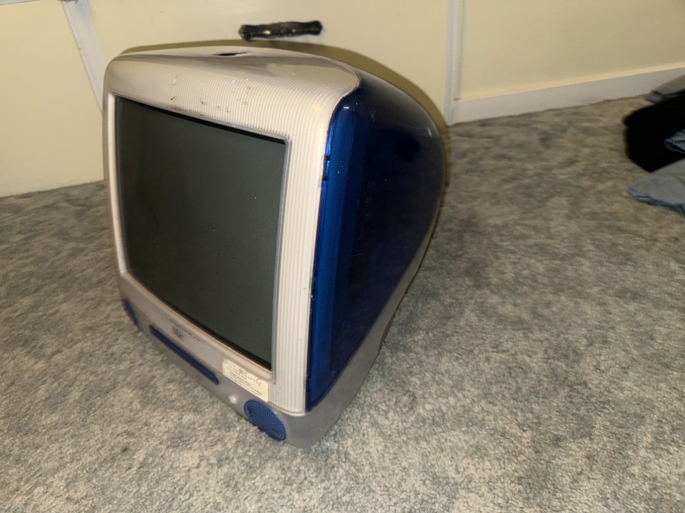 Vintage 1999 Apple iMac G3 Blueberry Desktop Computer PC M5521 Tested READ