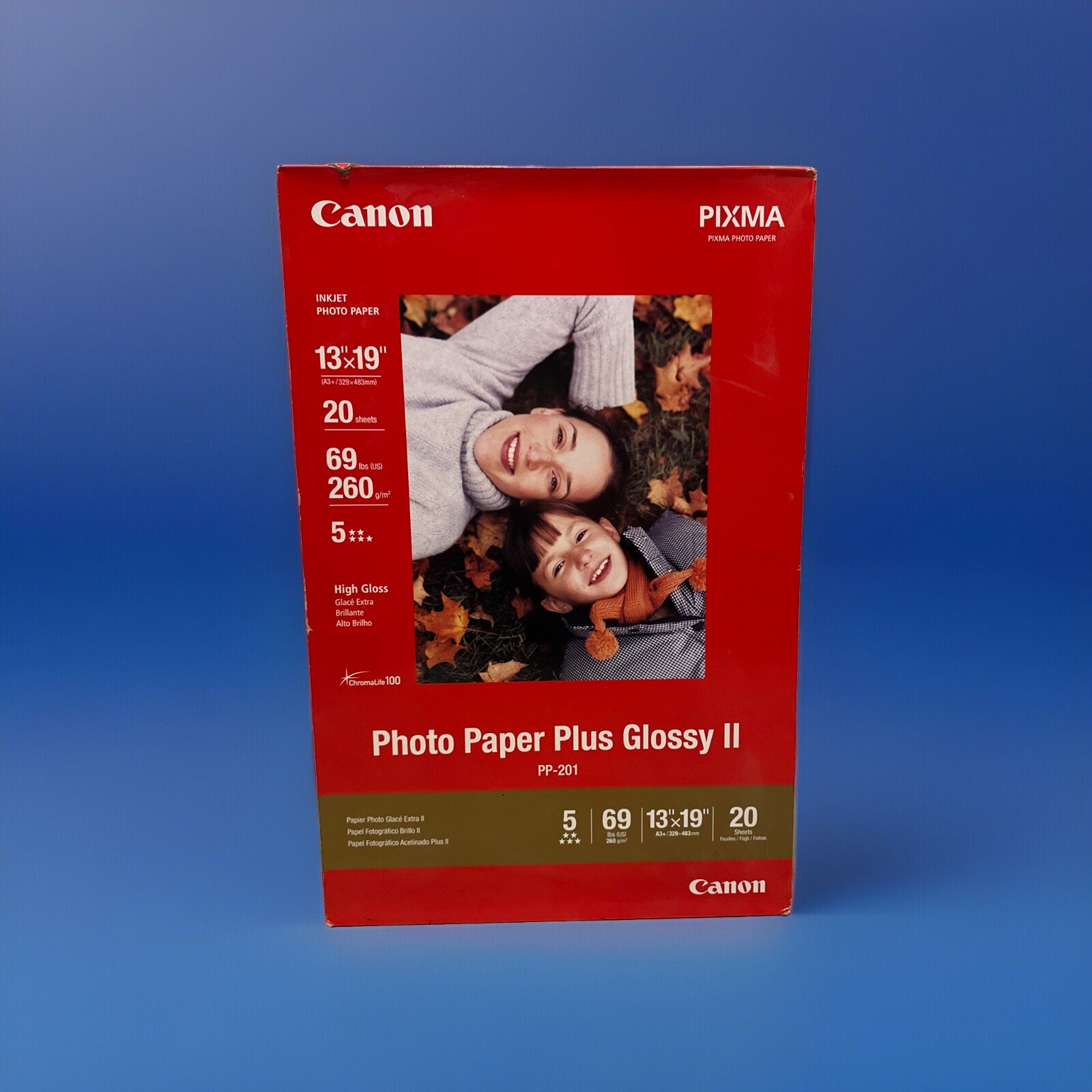 Canon Photo Paper Plus Glossy II Pixma PP-201  13x19 High Gloss 20 Sheets
