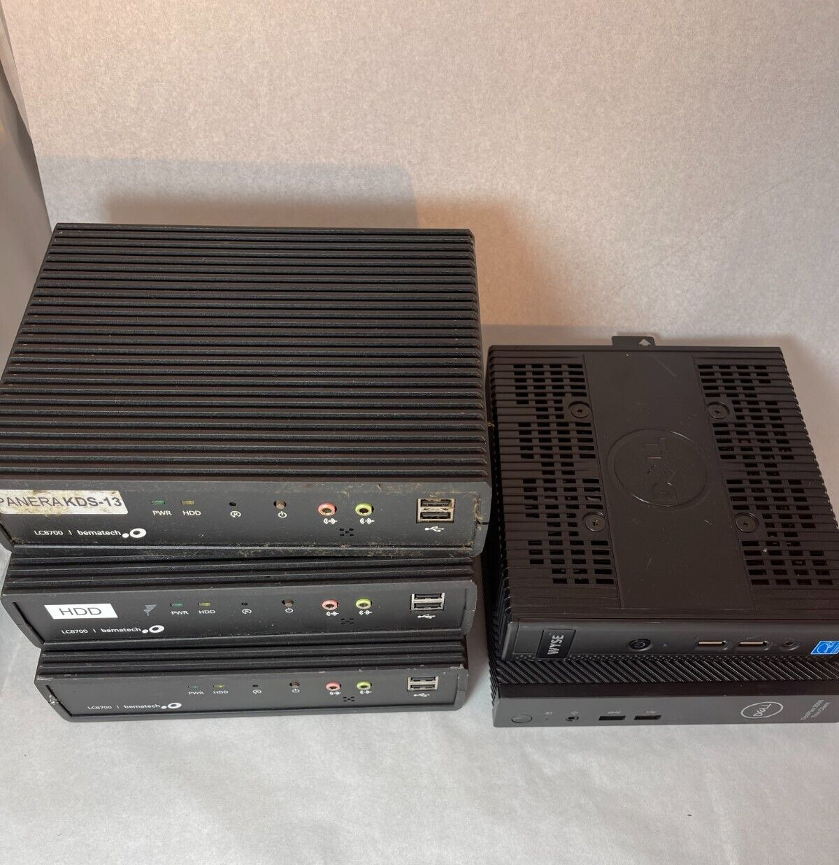 Lot of 5 Mini PCs, Dell, Wyse, Bematech - As Is