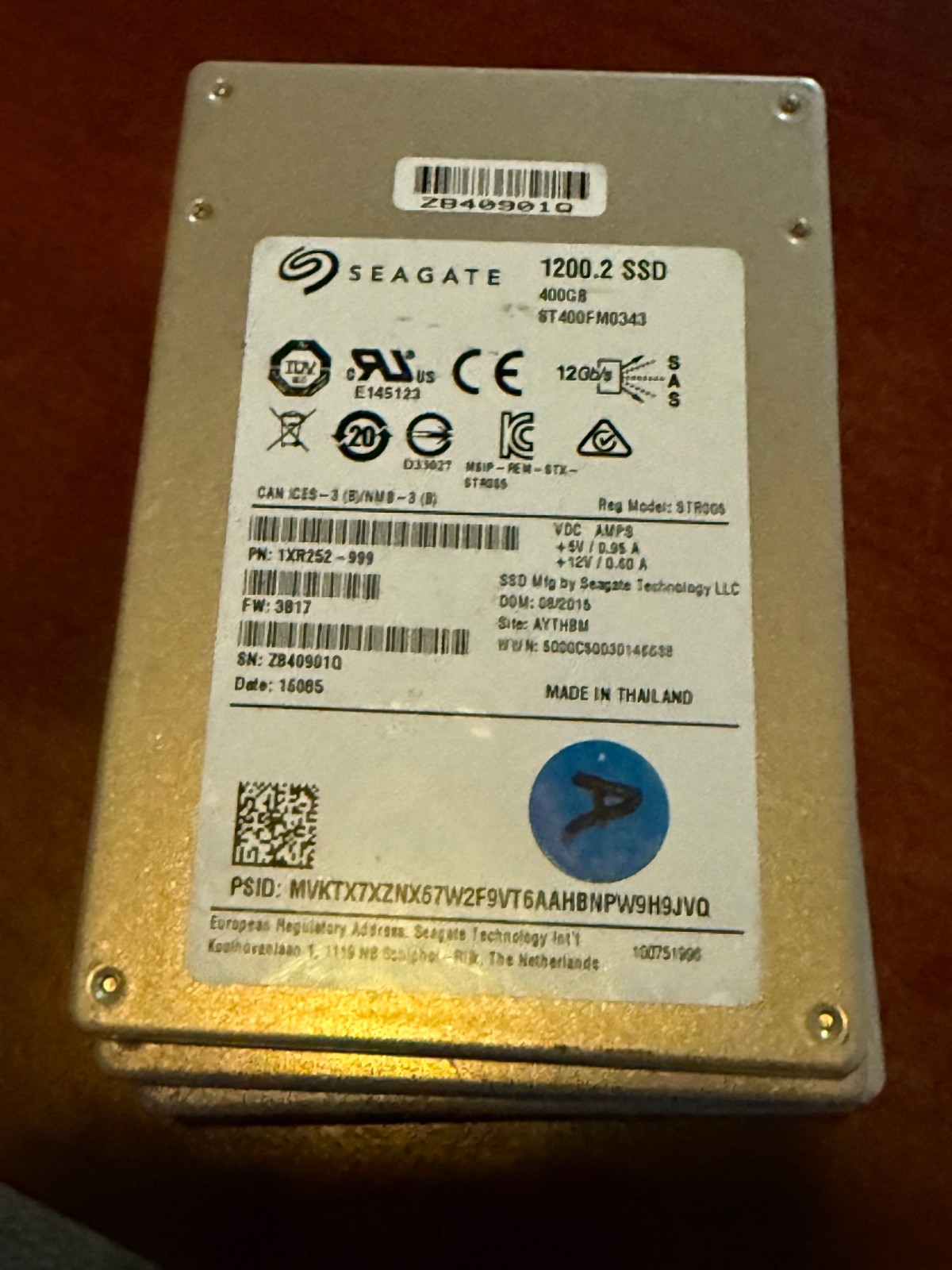 Seagate ST400FM0343 1200.2 Series 400GB 12Gb/s SAS 2.5" SSD  Solid State Drive