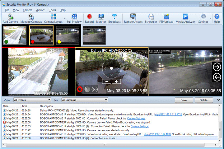 Security Monitor Pro Professional Video Surveillance Software  support 2 Cameras