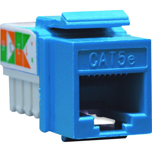 DataComm 20-3425-BL Box/100 Cat 5e RJ45 1-Port Keystone Jack Blue