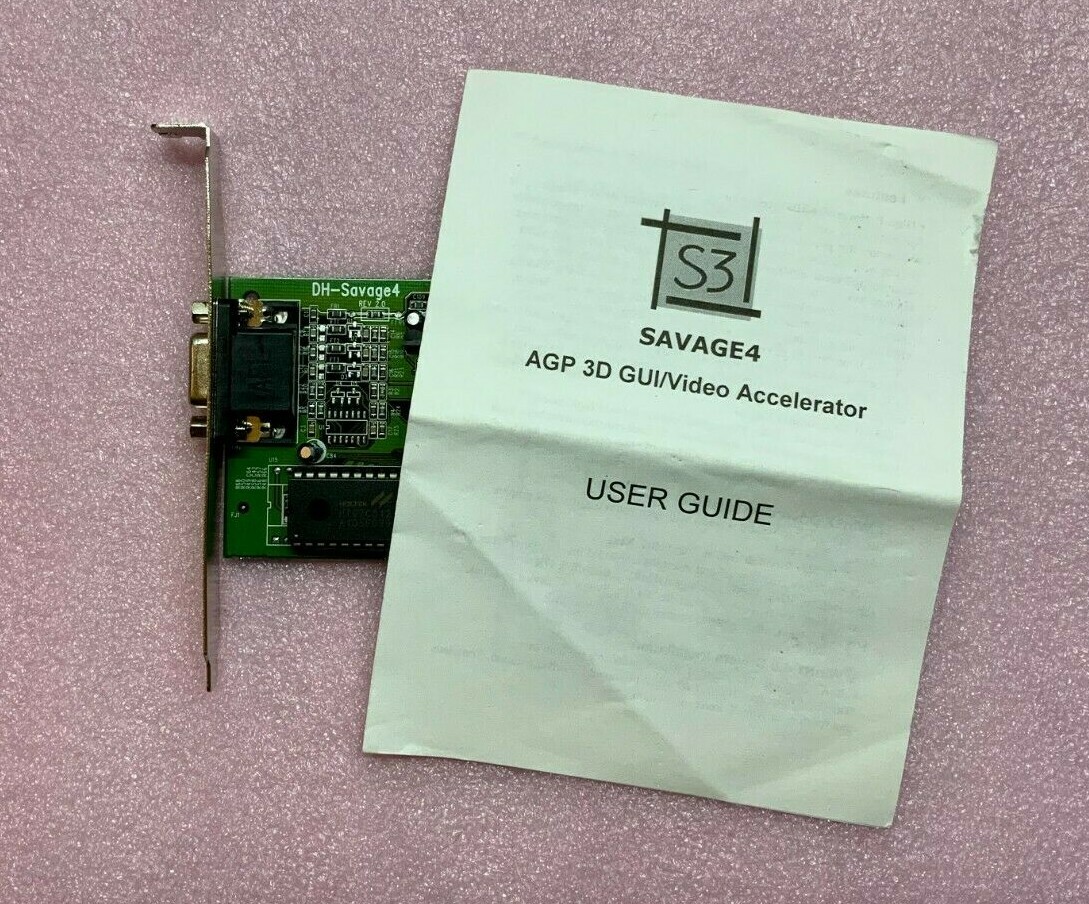 S3 Savage4 AGP VIDEO CARD 8MB 1368MLA 94V-0 Vintage Graphics - Excellent Cond.