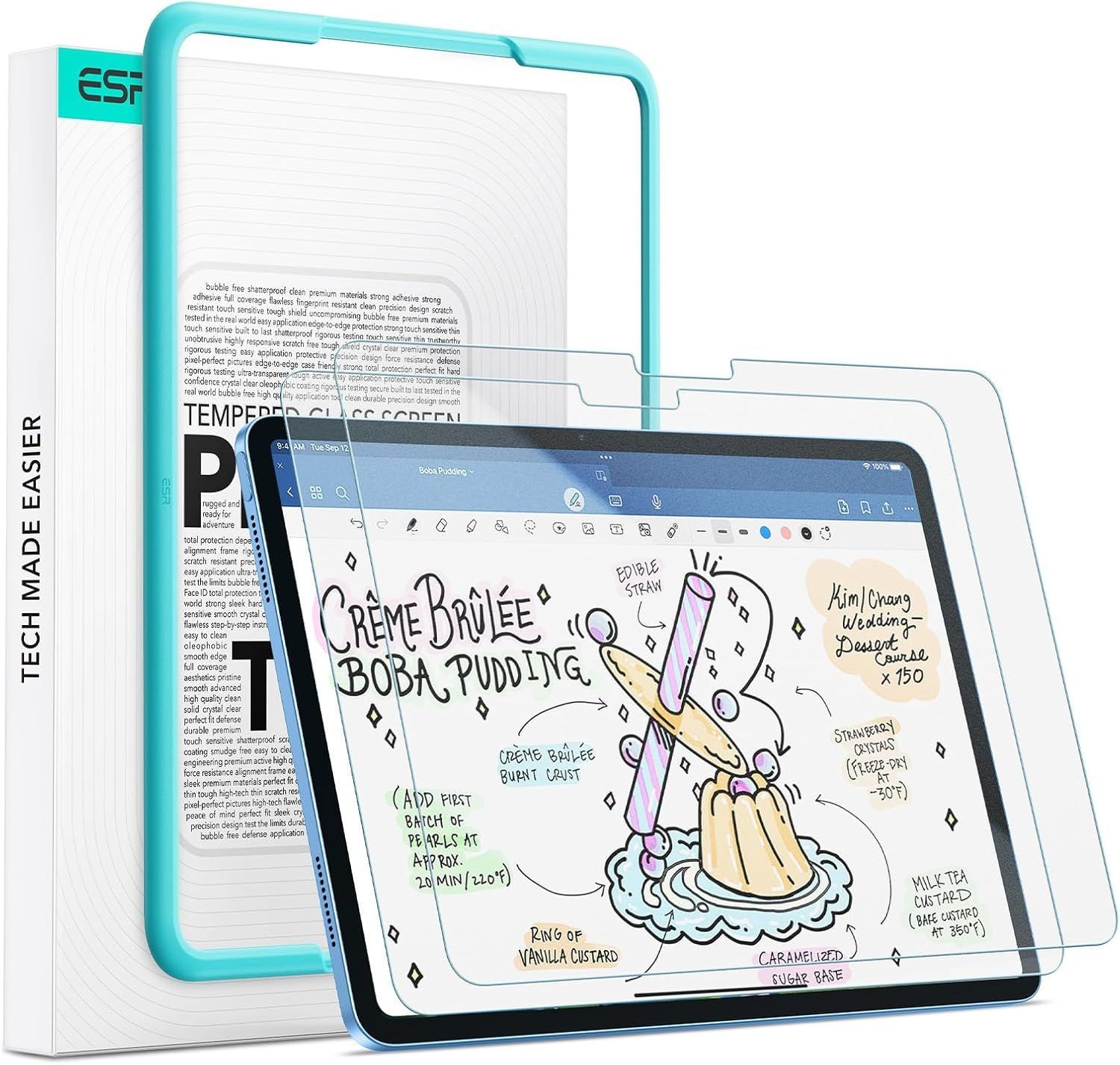 2 Pack Matte Writing Film Screen Protectors for iPad A16 11th/10th Gen, 9H Glass