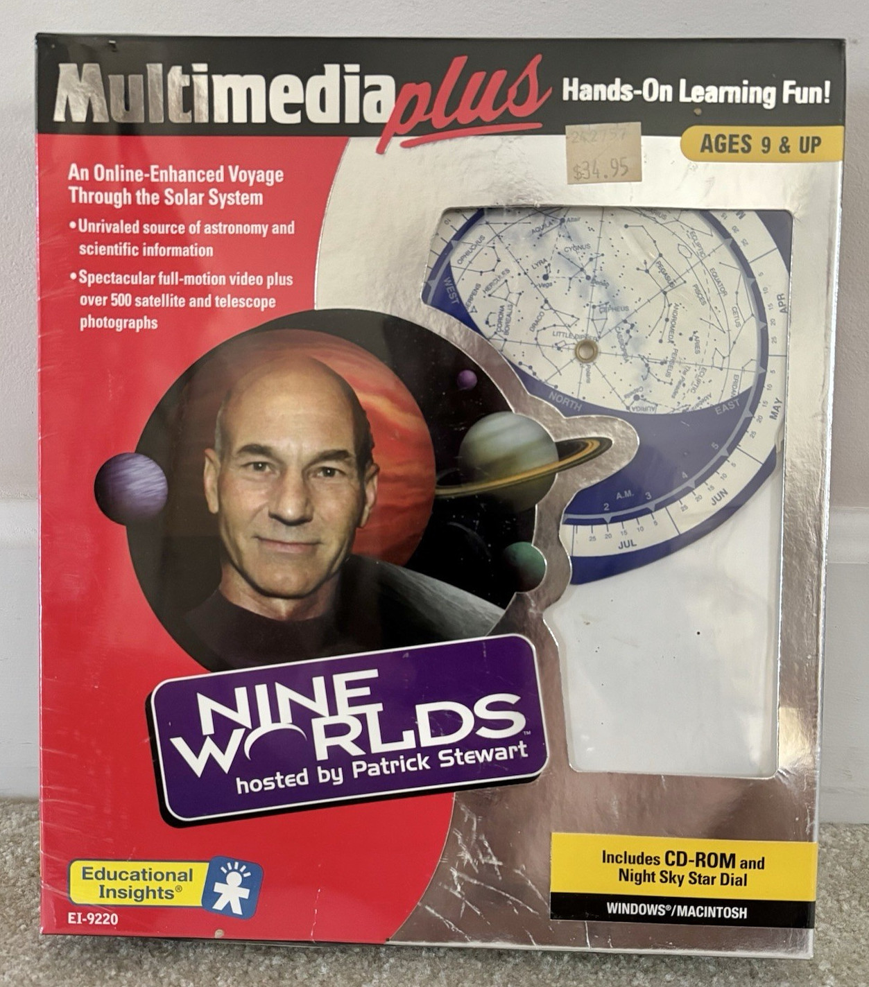 Nine Worlds Hosted by Star Trek's Patrick Stewart, CD ROM Game, New Sealed, 1997