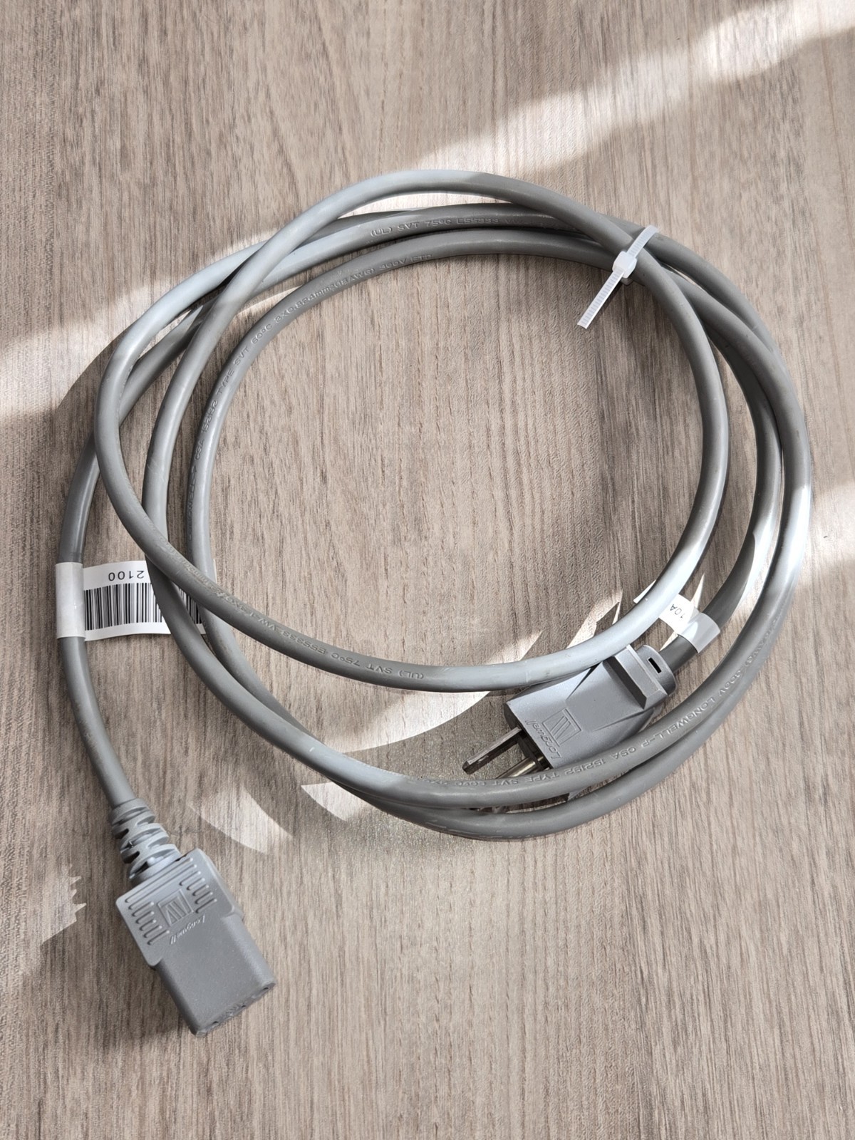 Longwell E55349 LS-13 10A 125V Power Cord PC Cable Adaptor 10' Gray