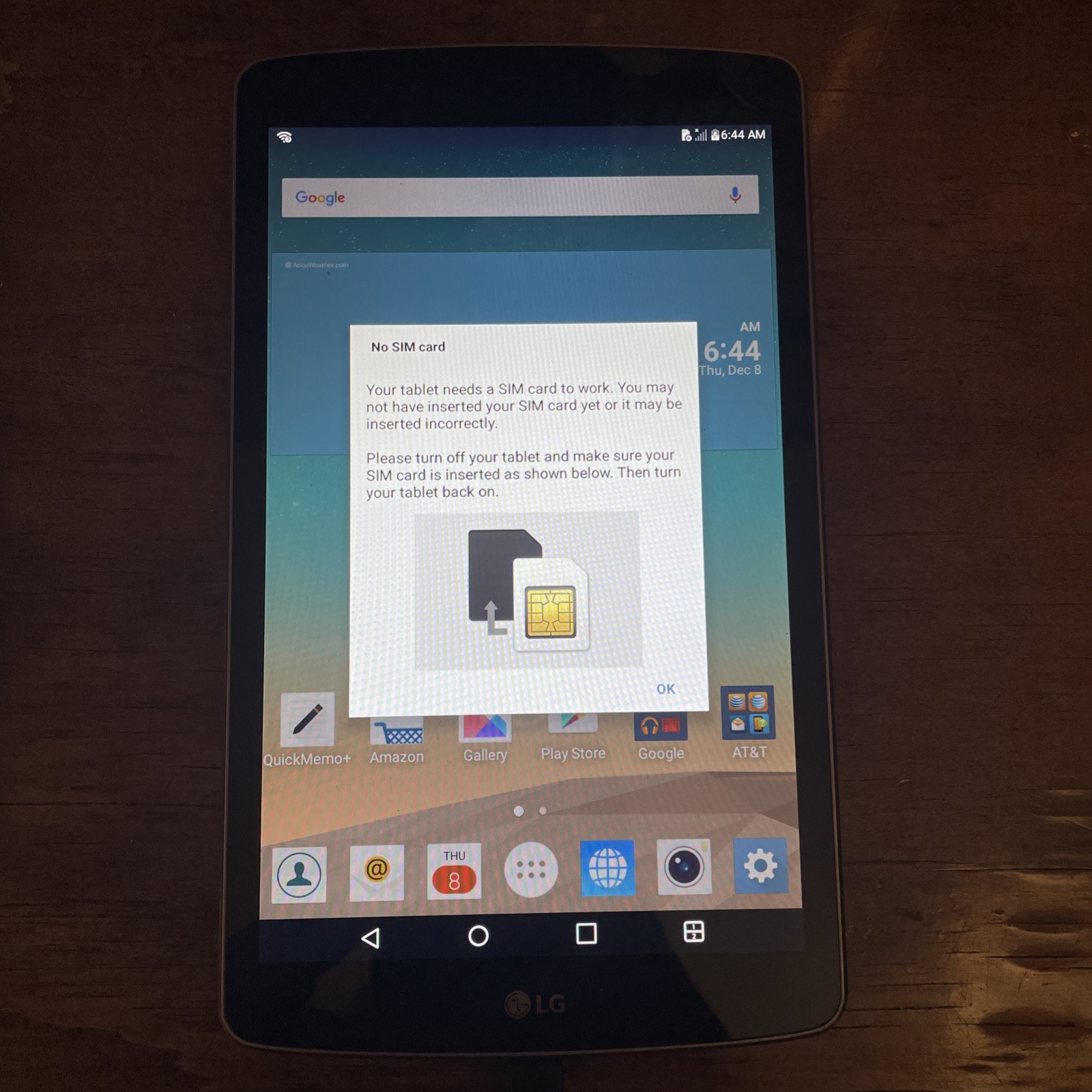 LG G Pad F 8.0 LG-V495 16GB AT&T 4G LTE Android Tablet No Sim