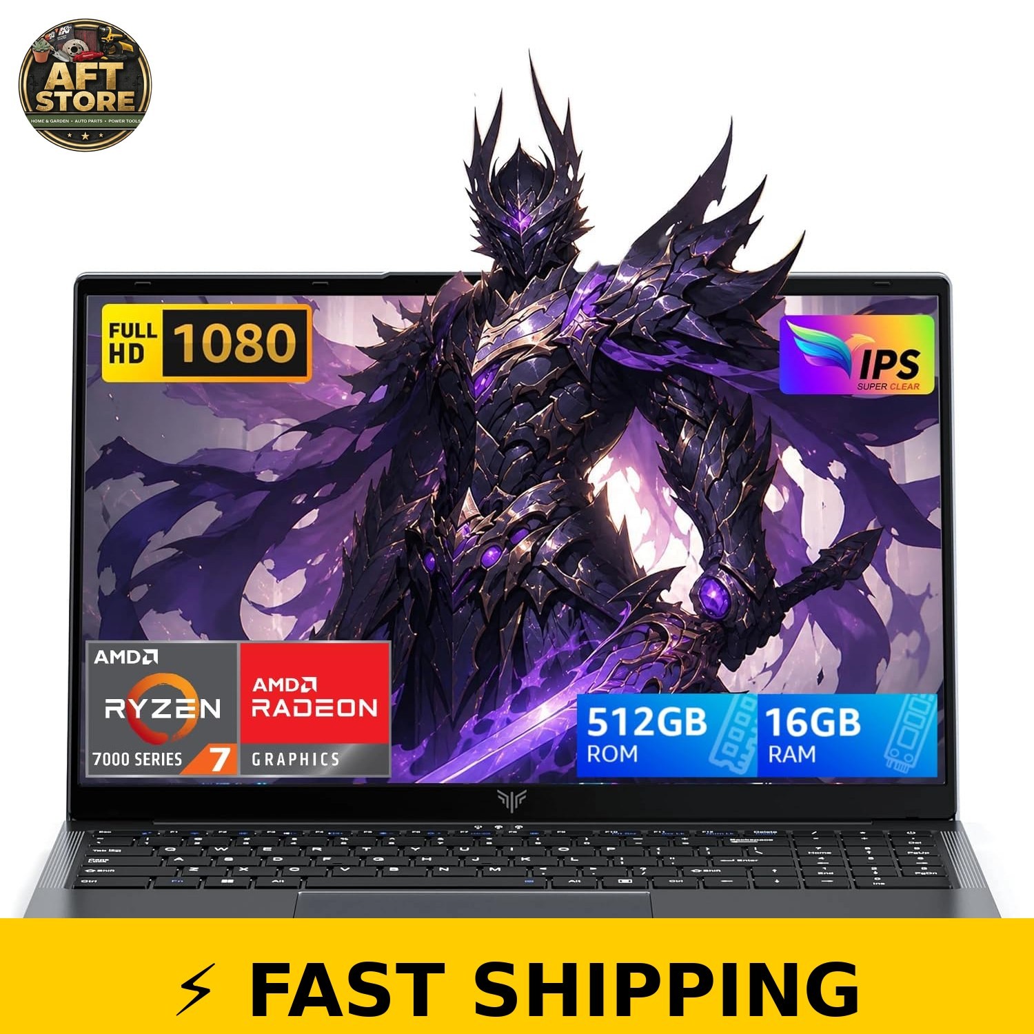 MALLRACE Gaming Laptop 16GB RAM 512GB SSD Ryzen 7 7730U 15.6 FHD