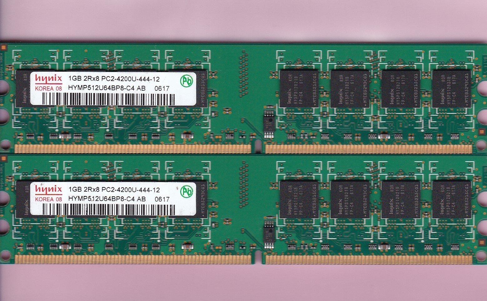 2GB 2x1GB PC2-4200 HYNIX HYMP512U64BP8-C4 AB DDR2-533 DESKTOP RAM MEMORY KIT