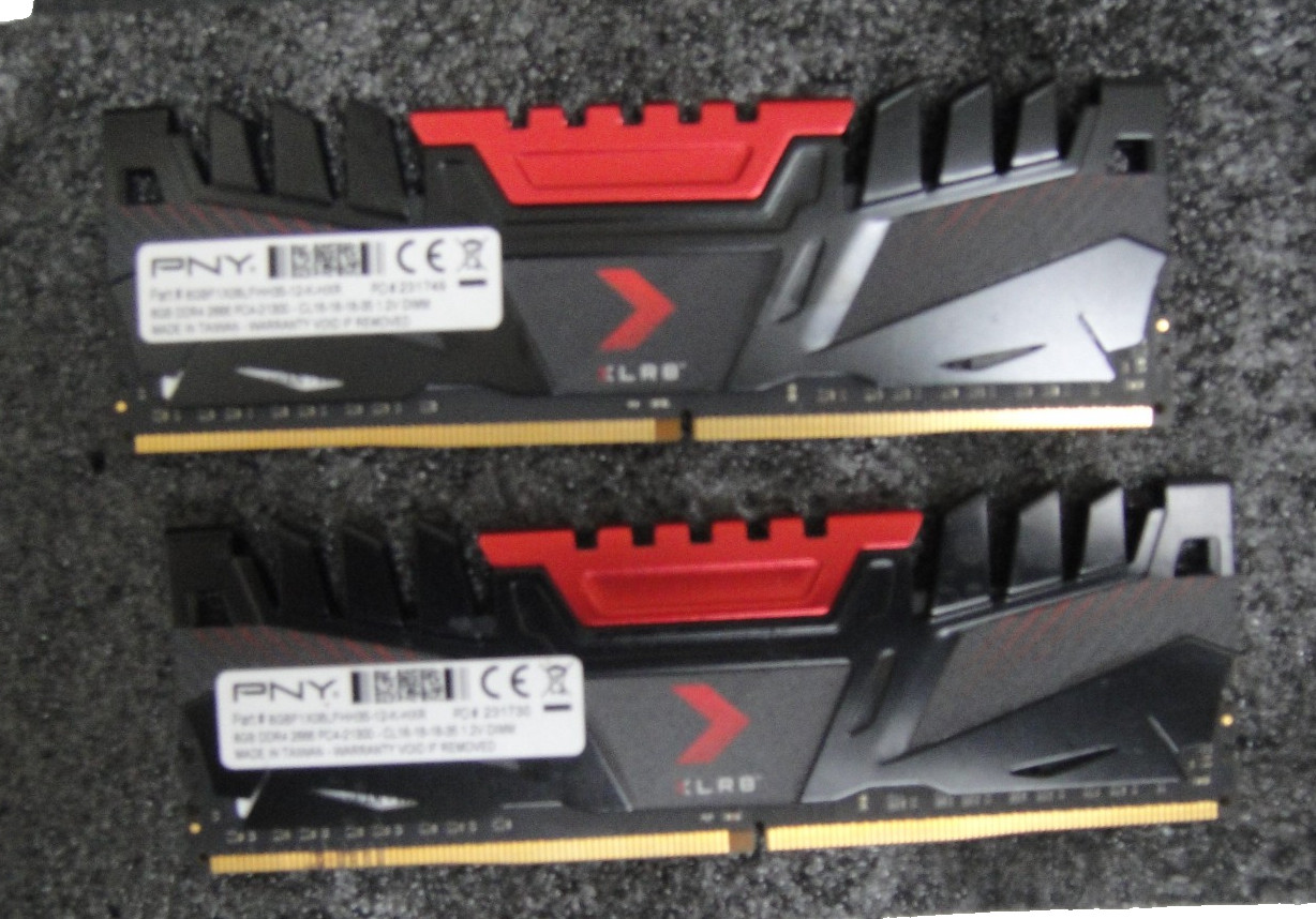 2 x PNY XLR8 Gaming 8GB DDR4 2666 CL16 Desktop RAM 8GBF1X08LFHH35-12-K-HXR