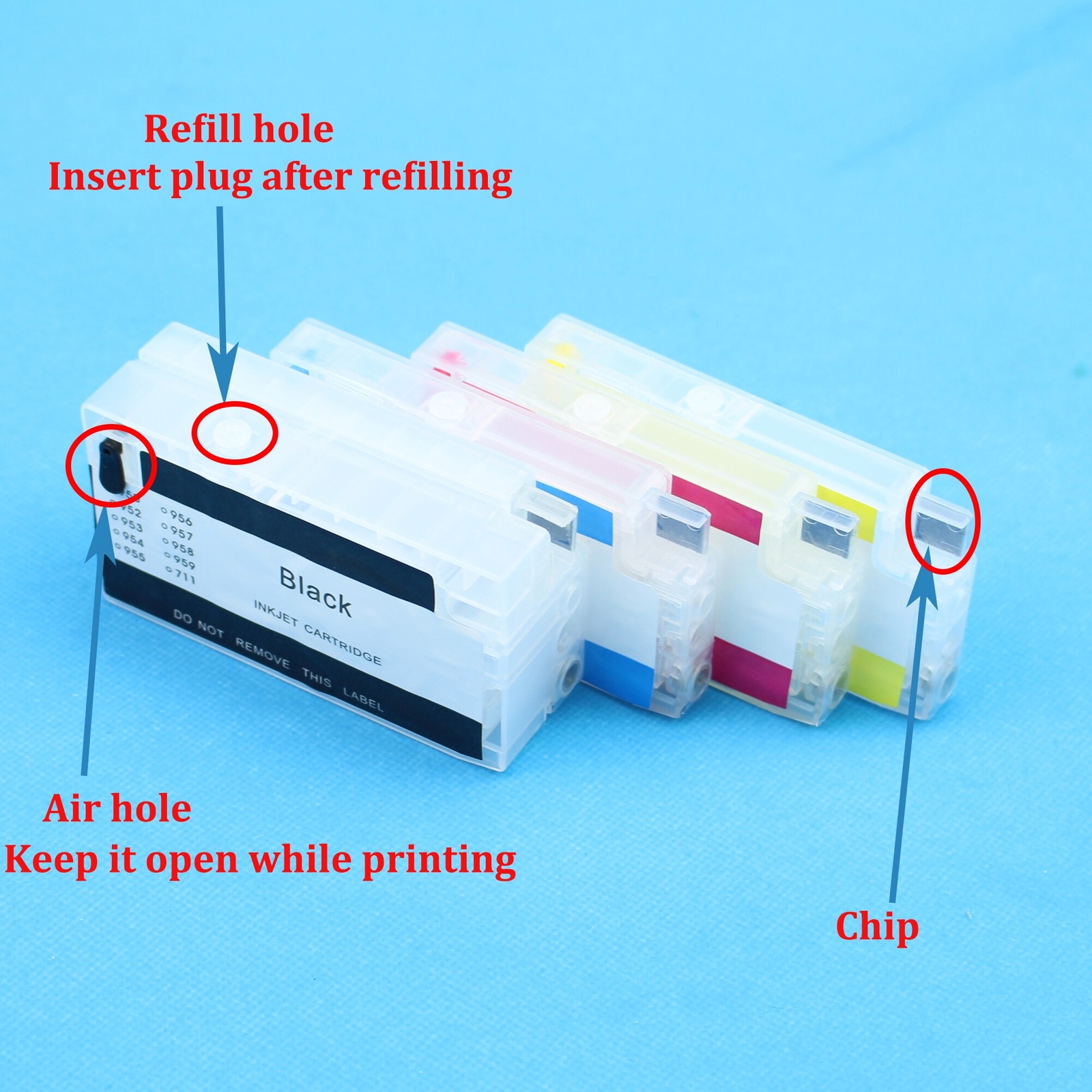 Refillable Ink Cartridge ARC Chip For HP 952 953 Officejet Pro 7740 8210 8710