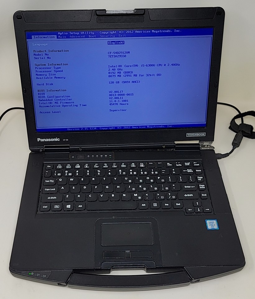 PANASONIC CF-54-2 Laptop Intel I5-6300U 8GB 120GB SEE NOTES