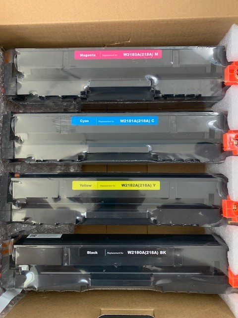 218A Toner Cartridge 4‑Pack w/ Chip for HP Color LaserJet Pro 3201/3301 Series